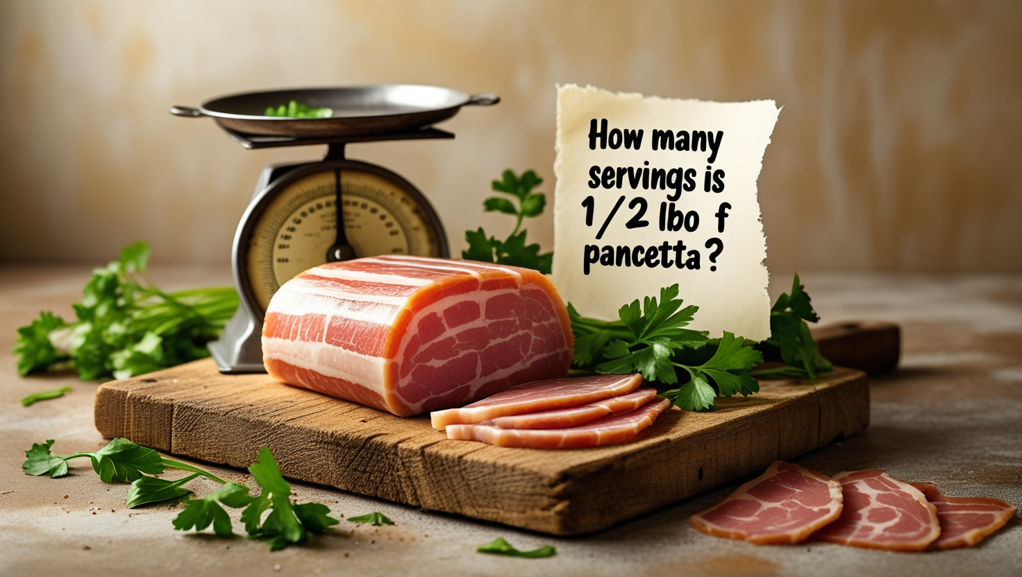 how many servings is 1/2 lbo f pancetta