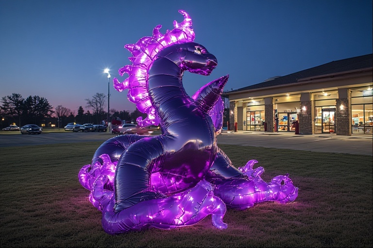 light up purple flame air dancer inflatable