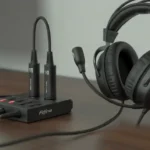 how to use HyperX headset splitter cable with FIFINE mixer