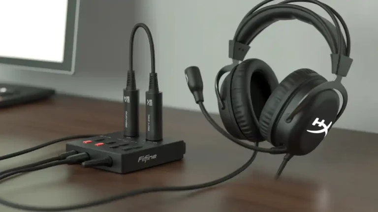 how to use HyperX headset splitter cable with FIFINE mixer